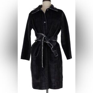 NWT La Fille Des Fleurs Belted Jacket Oversized Sweater Duster Tartan Soft sz M